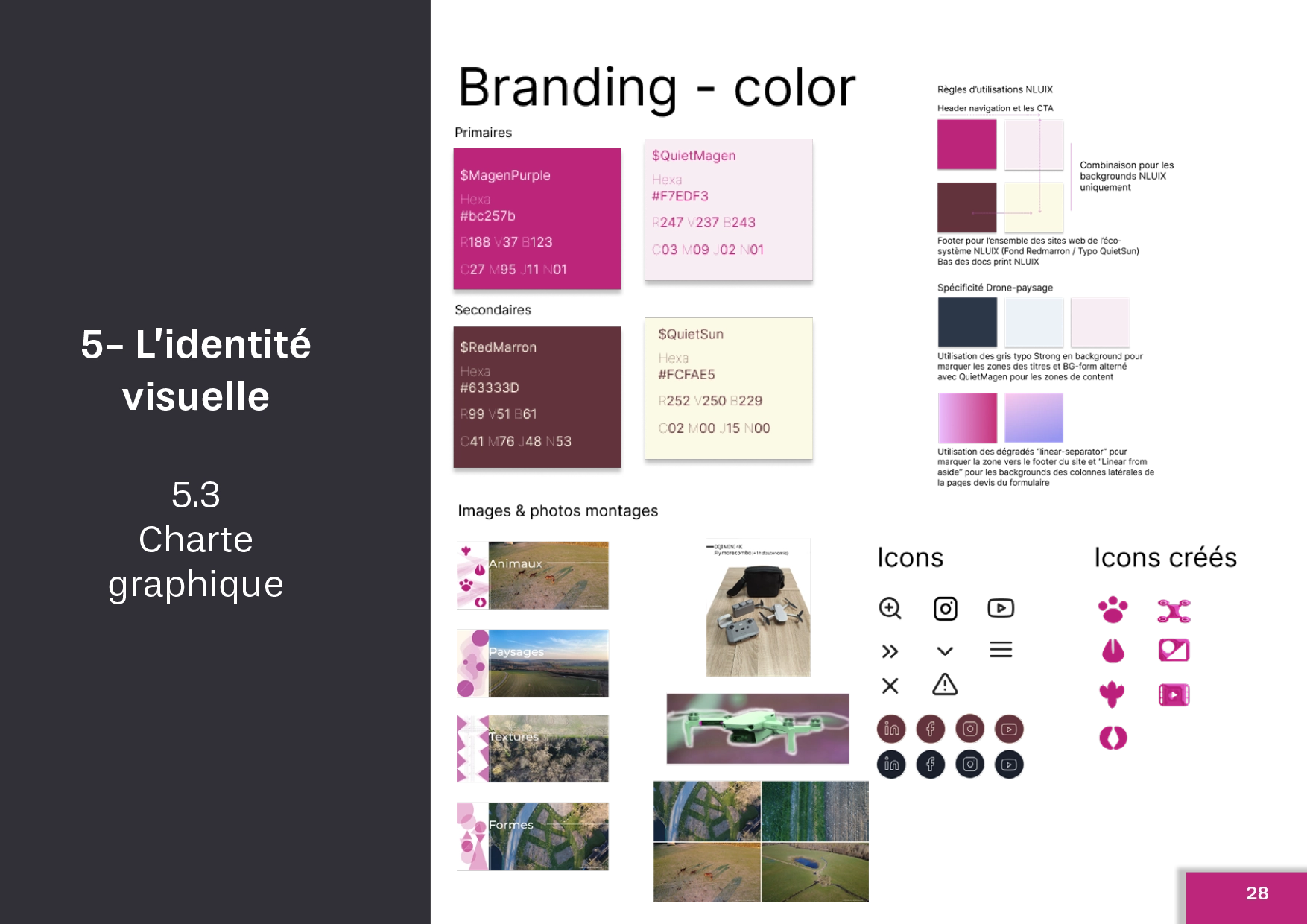 Charte graphique des couleurs et des visuels