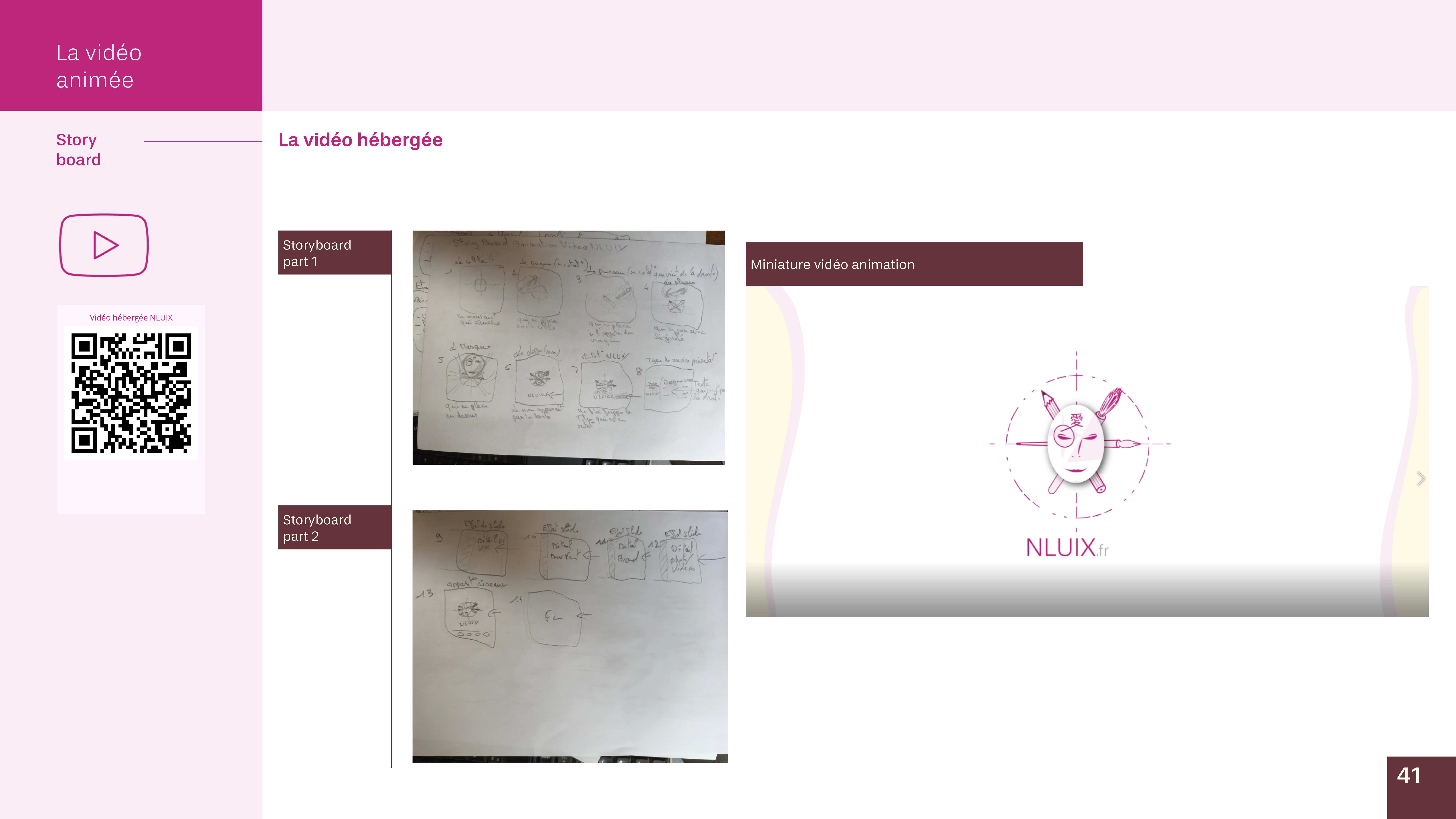 Story board et vidéo de présentation
