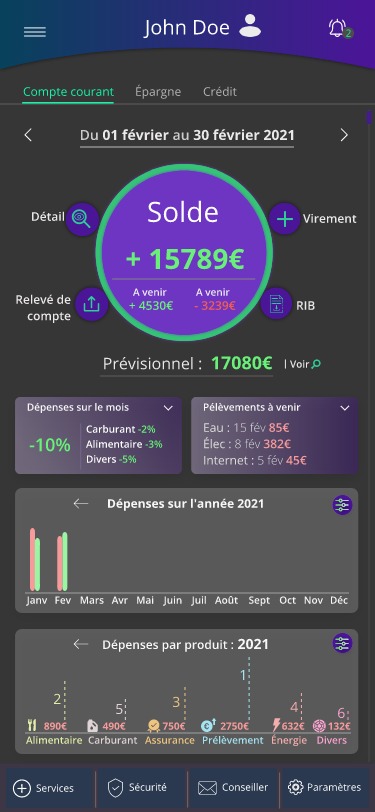 Exemple d'application mobile pour une banque