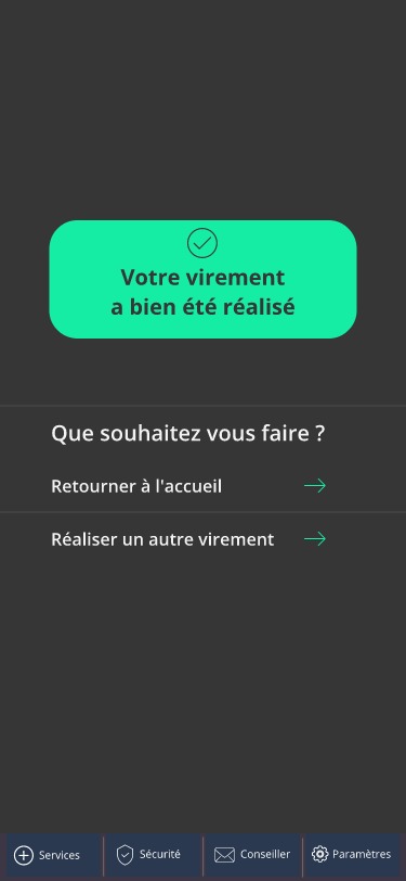 Exemple d'application mobile pour réaliser un virement bancaire