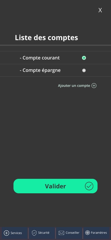 Exemple d'application mobile pour réaliser un virement bancaire