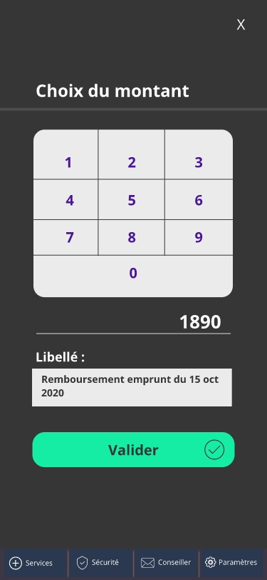 Exemple d'application mobile pour réaliser un virement bancaire